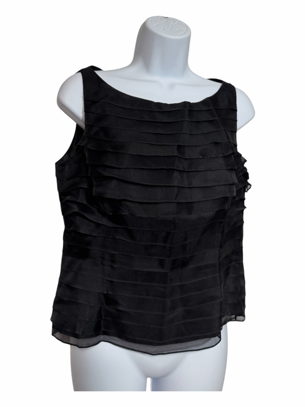 Calvin Klein Black Layered Sleeveless Women’s Top Size Medium Dressy Formal Work